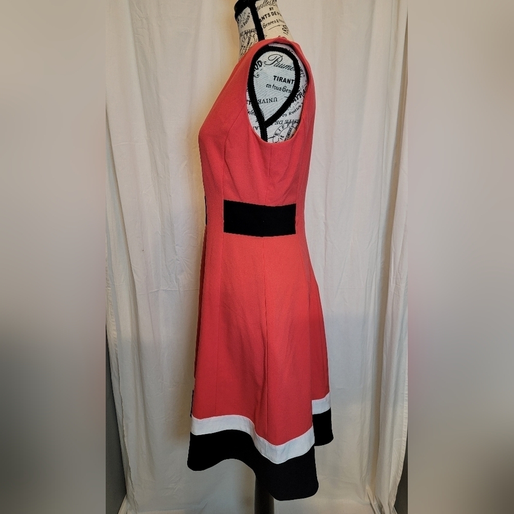 Calvin Klein Coral and Black Mini Dress - Picture 2 of 6